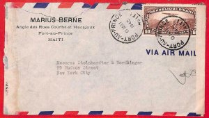 aa3656 - HAITI - POSTAL HISTORY - DOUBLE Censored AIRMAIL  COVER  to  USA  1942