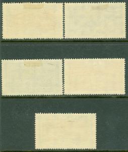 ICELAND : Scott #144-48 Fresh & Very Fine, Mint Original Gum Hinged Catalog $285