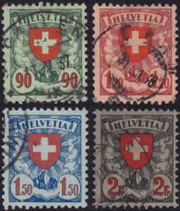 Switzerland - 1924 - Scott #200a-203 - used - Arms