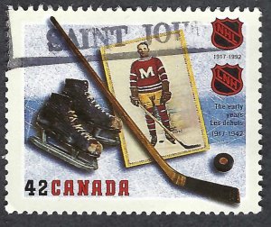 Canada #1443-1445 42¢ National Hockey League (1992). Used.