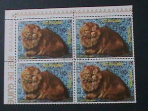 EQUATORIAL GUINEA-BEAUTIFUL LOVELY CATS CTO IMPRINT BLOCK-VF FANCY CANCEL