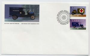 Canada First day cover #1527a-b, Historic Vehicles