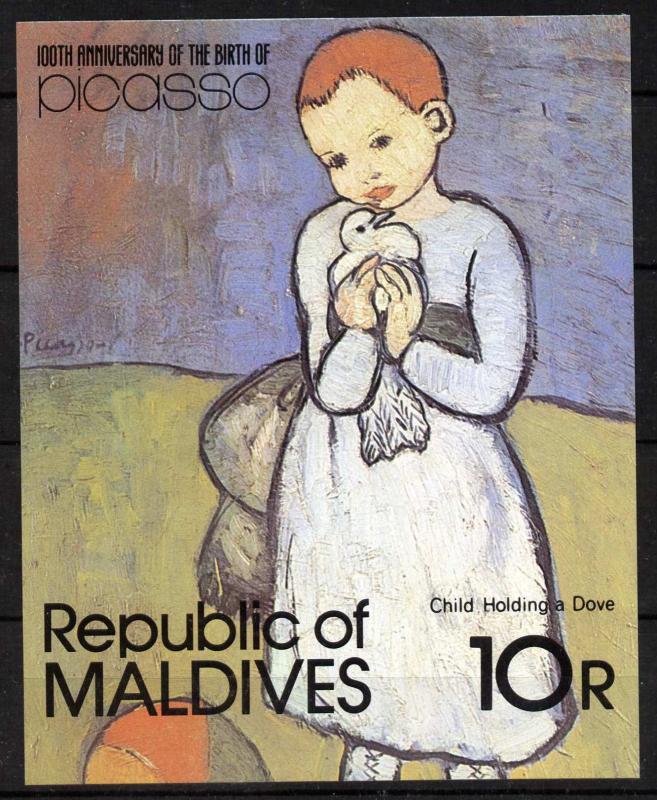 Maldives 920 MNH Art, Picasso, Child holding a Dove