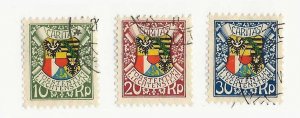 Liechtenstein Sc #B4-B6  used set of 3 VF