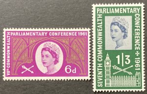 Great Britain 1961 #385-6, Parliamentary Conference, MNH.