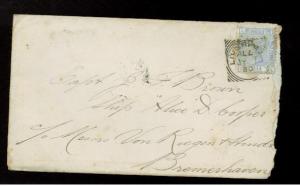 1880 Liverpool England Cover to Germany w/letter