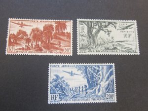 French Equatorial Africa 1946 Sc C31-3 set MH