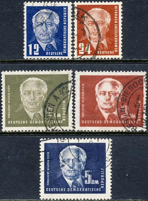 Germany DDR 1950-1 Sc 54-7A President Wilhelm Pieck Stamp U