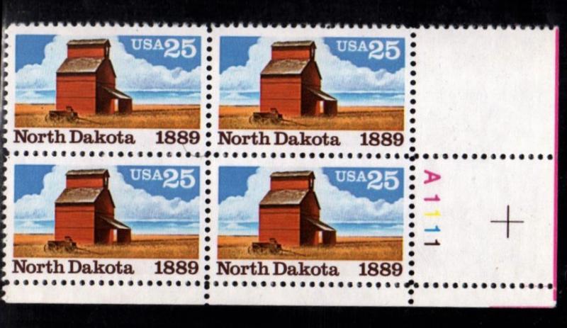#2403 North Dakota Statehood Plate Block - MNH