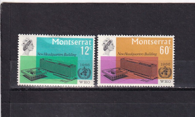 LI07 Montserrat 1966 New Headquarters Building mint hinged stamps