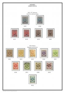 Memel Province Memelland Klaipėda Region 1920-1923 PDF DIGITAL STAMP ALBUM PAGES
