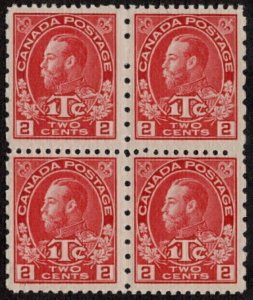 CAN SC #MR5 MNH B4 1916 2c + 1c War Tax Stamp P 12 x 8 Typ I CV $660.00