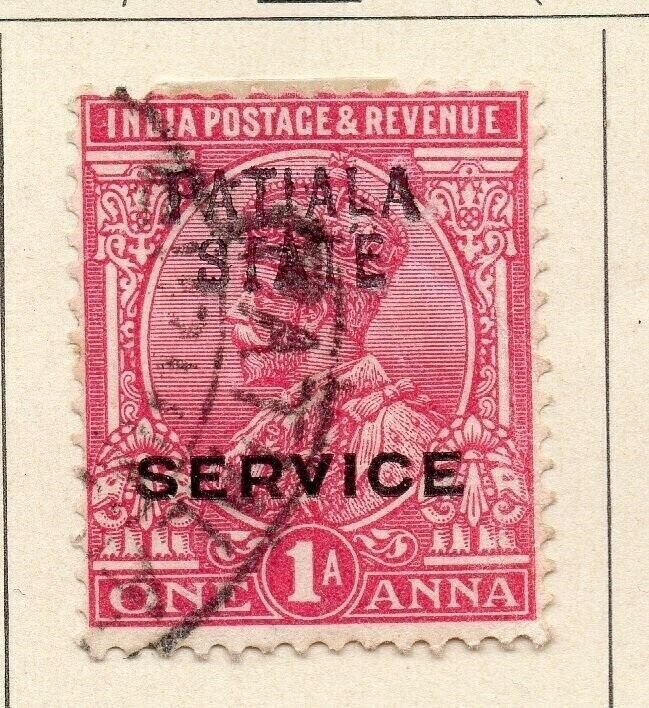 Patiala 1913-26 Early Issue Fine Used 1a. Optd 320101