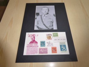 Mannerheim photograph and 1960 USA FDC mount matte size A4