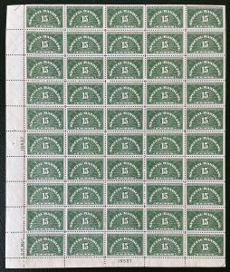 Scott QE2 SPECIAL HANDLING Sheet of 50 US 15¢ Stamps MNH 1925