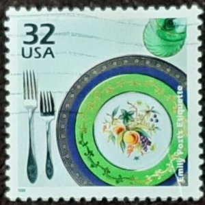 US Scott # 3184f; used 32c Emily Post from 1998; VF centering; off paper