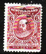 Newfoundland  #107 - Scott #92A - 6c Lord Bacon - used -