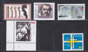 Germany # 1808-1812, Commemorative Issues for 1993, NH, 1/2 Cat.