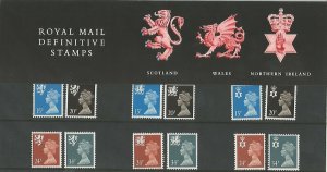 1989 Combination Regional Machins 15p to 34p Presentation Pack no 20 Cat £12