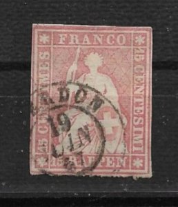 1855-7 Switzerland 28 15r Helvetia used