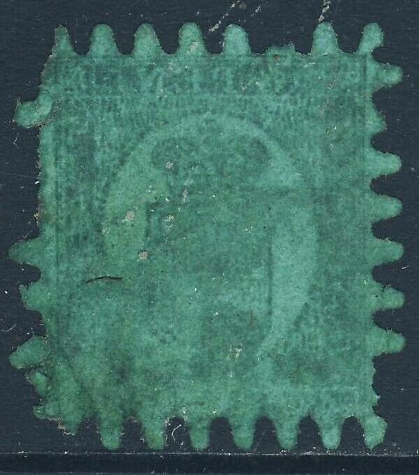 FINLAND 1866 8p Pale Bllack on Blue-Green Paper Roulette 8 Type iii SG 46 FU