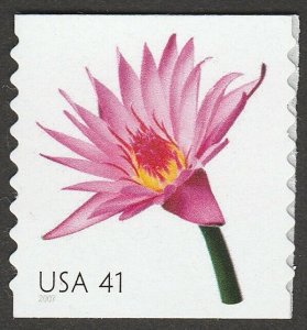 US 4172 Beautiful Blooms Water Lily 41c coil single (1 stamp) MNH 2007