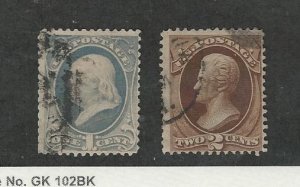 United States, Postage Stamp, #156-157 Used, 1873