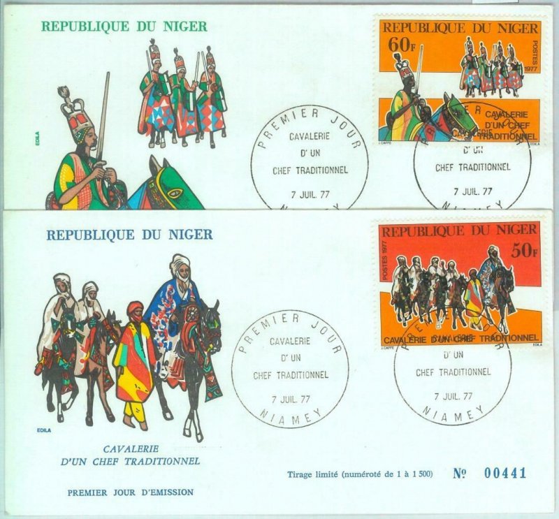 86324 - NIGER - POSTAL HISTORY - Set of 2  FDC COVERS 1977 - Ethnic types