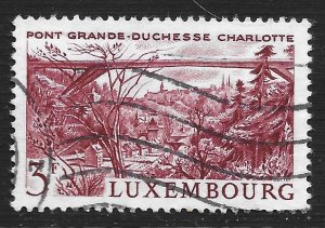 Luxembourg #444 3fr Grand Duchess Charlotte Bridge ~ Used