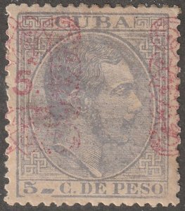 Cuba, stamp, Scott#112,  mint, hinged,  5 c. de peso, type c,