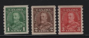 Canada Scott # 228-230 set XF OG lightly hinged nice color cv $ 43 ! see pic !