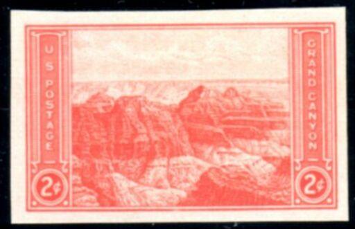 US Stamp #757 MNGAI - Grand Canyon National Park, AZ Imperf Single