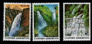 GREECE SG1791/3A 1988 WATERFALLS MNH