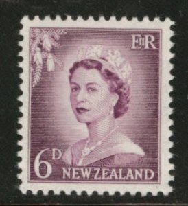 New Zealand Scott 311 QE2 Redrawn 1955 MNH** key value