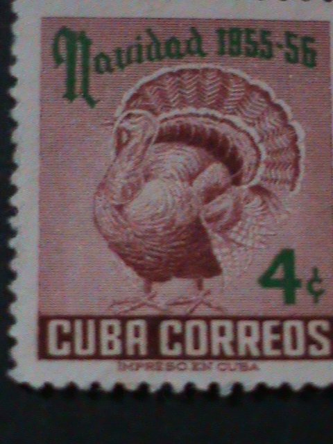 ​CUBA 1955-SC#548 CHRISTMAS'55-TURKEY-MH-VF-69 YEARS OLD STAMP HARD TO FIND