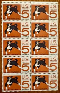US # 1307 Humane Treatment of Animals 5c 1966 block of 10 Mint NH
