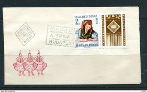 Hungary 1960 First Day Cover cancel Budapest single stamp with label 11191