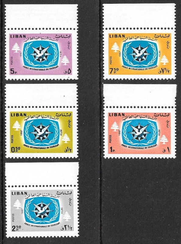 LEBANON 1967 TOURIST YEAR Set Scott Nos. 448-452 MNH