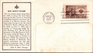 FDC 1950 SC #995 Masonic Cachet - Valley Forge - Single - F69449