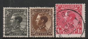 1934 Belgium - Sc 262-4 - used VF - 3 single - King Leopold III