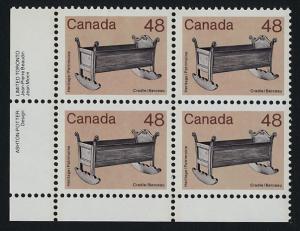 Canada 929i BL Plate Block MNH Cradle - Brown colour variety