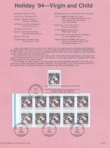 2871,71a MADONNA PANE AND STAMP - Souvenir Page