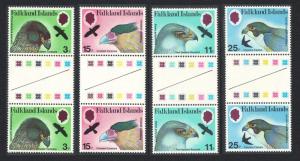 Falkland Is. Birds of Prey 4v Gutter Pairs SG#384-387 SC#306-309