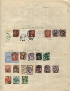 Great Britain Stamps - PRESTON, NEWPORT, MIDDLESBOROUGH Cancellations, Lot of 19