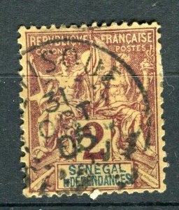 FRENCH COLONIES: SENEGAL 1890s early classic Tablet Type used 2c. fair Postmark