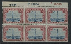 USA 1928 5 cents Airmail Plate Block of 6 unmounted mint NH