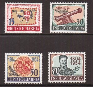 Yugoslavia   #411-414   MNH  1954  anniversary 1st  Serbian insurrection