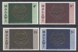 Malawi Scott 110/113 - SG324/327, 1969 ILO Set MH*