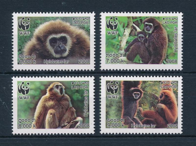 [54071] Laos 2008 Wild animals Mammals WWF Monkeys MNH