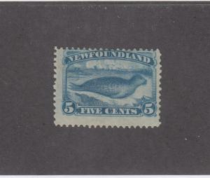 NEWFOUNDLAND LOT 2233 # 53 FVF-MH 5cts PALE BLUE HARP SEAL CAT VALUE $200